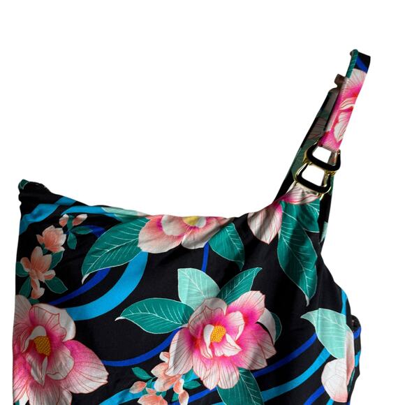 La Blanca Nightfall Floral Print One Shoulder One Piece Swimsuit Size 8 - Picture 11 of 11